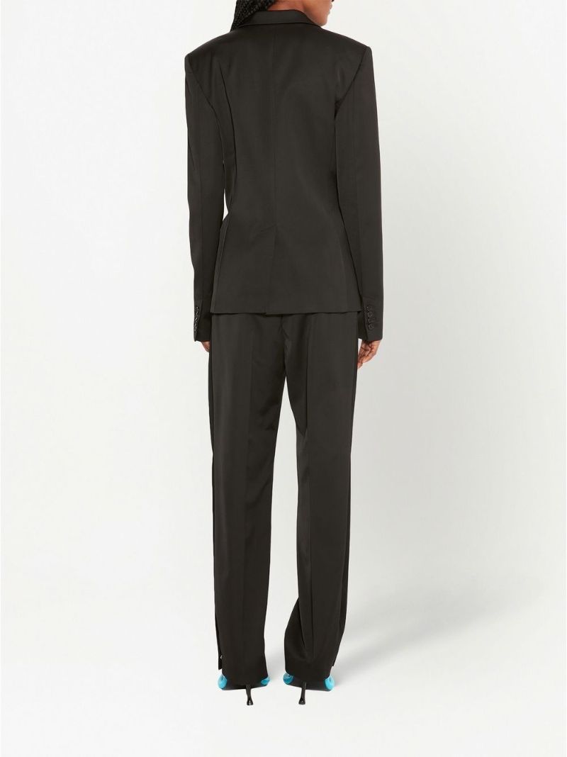 Black Straight-leg Wool Trousers