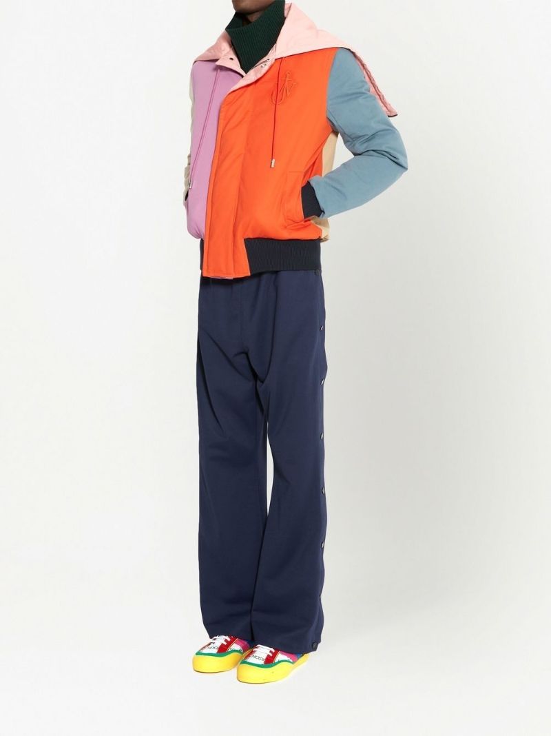 Orange Colourblock Bomber Jacket