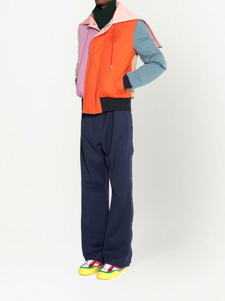 Orange Colourblock Bomber Jacket