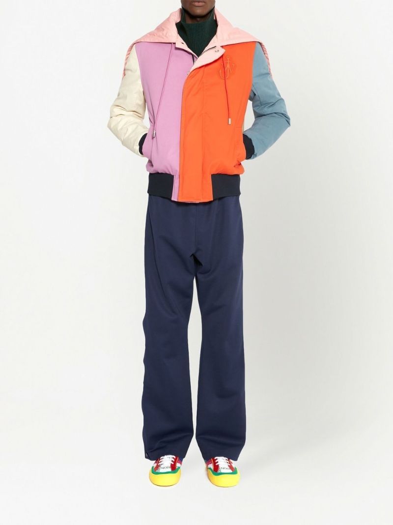 Orange Colourblock Bomber Jacket