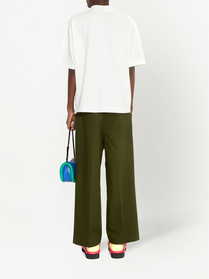 White Oversized Elephant Print Polo Shirt