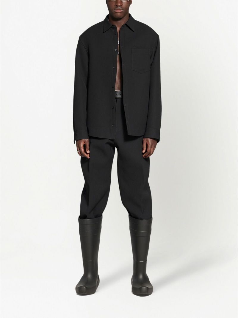 Black Button-up Shirt Jacket