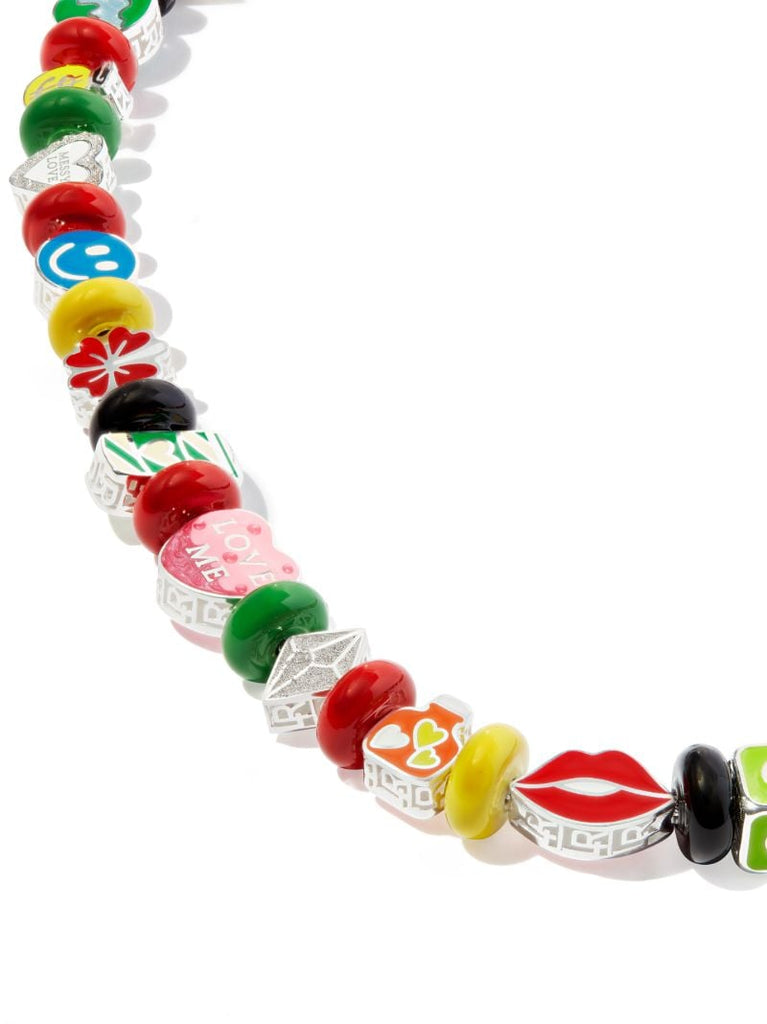 Multicolored Enamel Bead Necklace