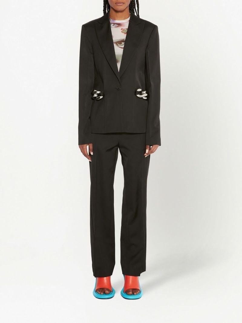 Black Chain Link Single-breasted Blazer