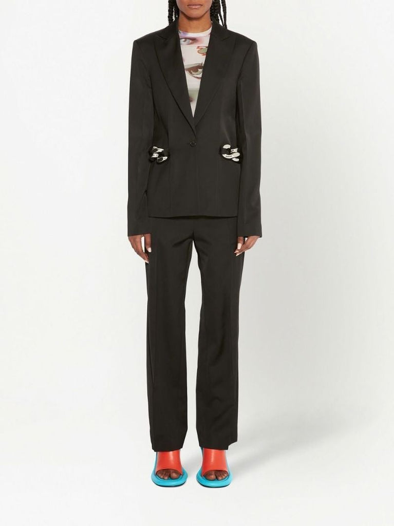 Black Chain Link Single-breasted Blazer