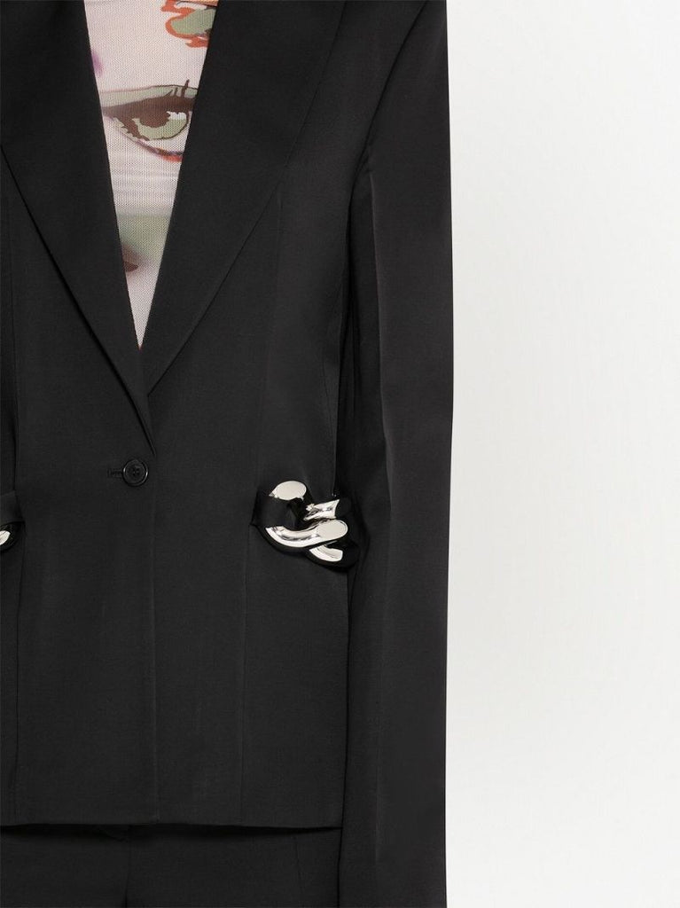 Black Chain Link Single-breasted Blazer