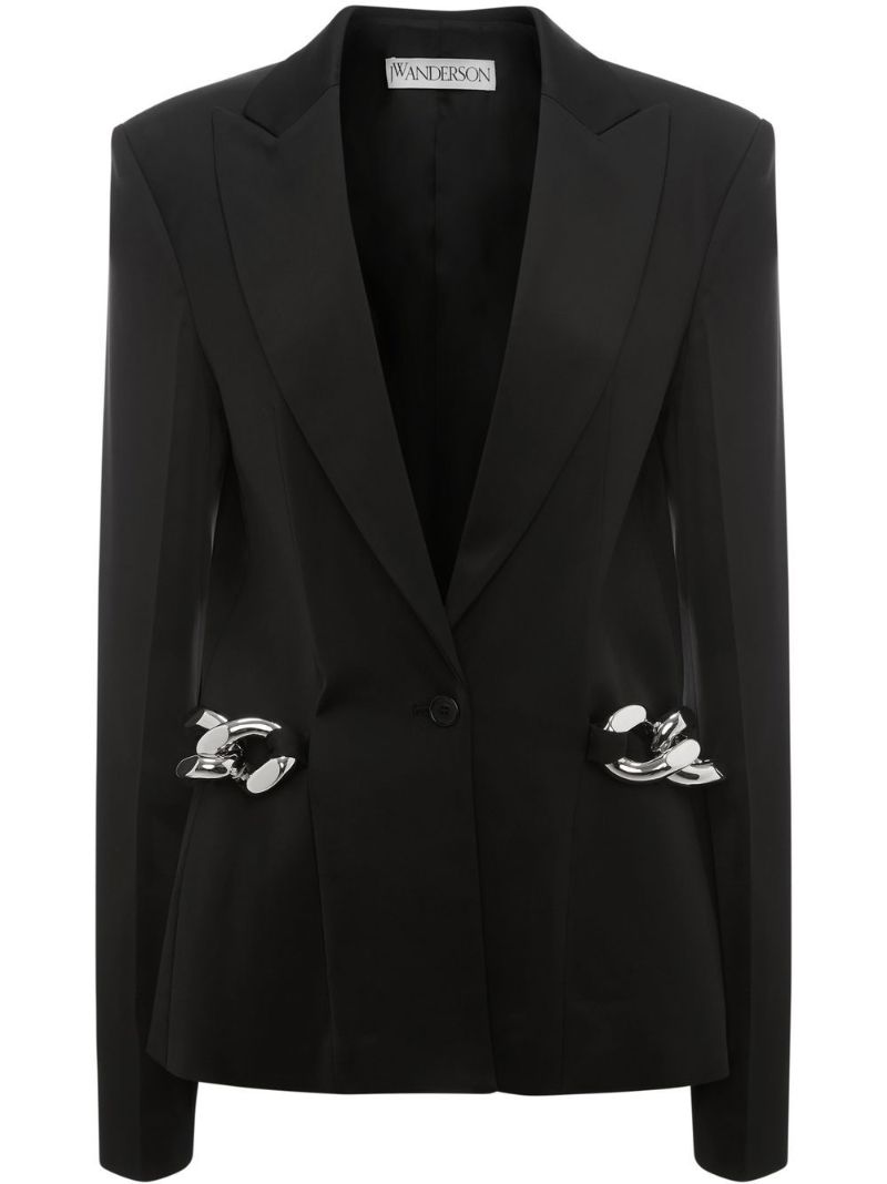 Black Chain Link Single-breasted Blazer