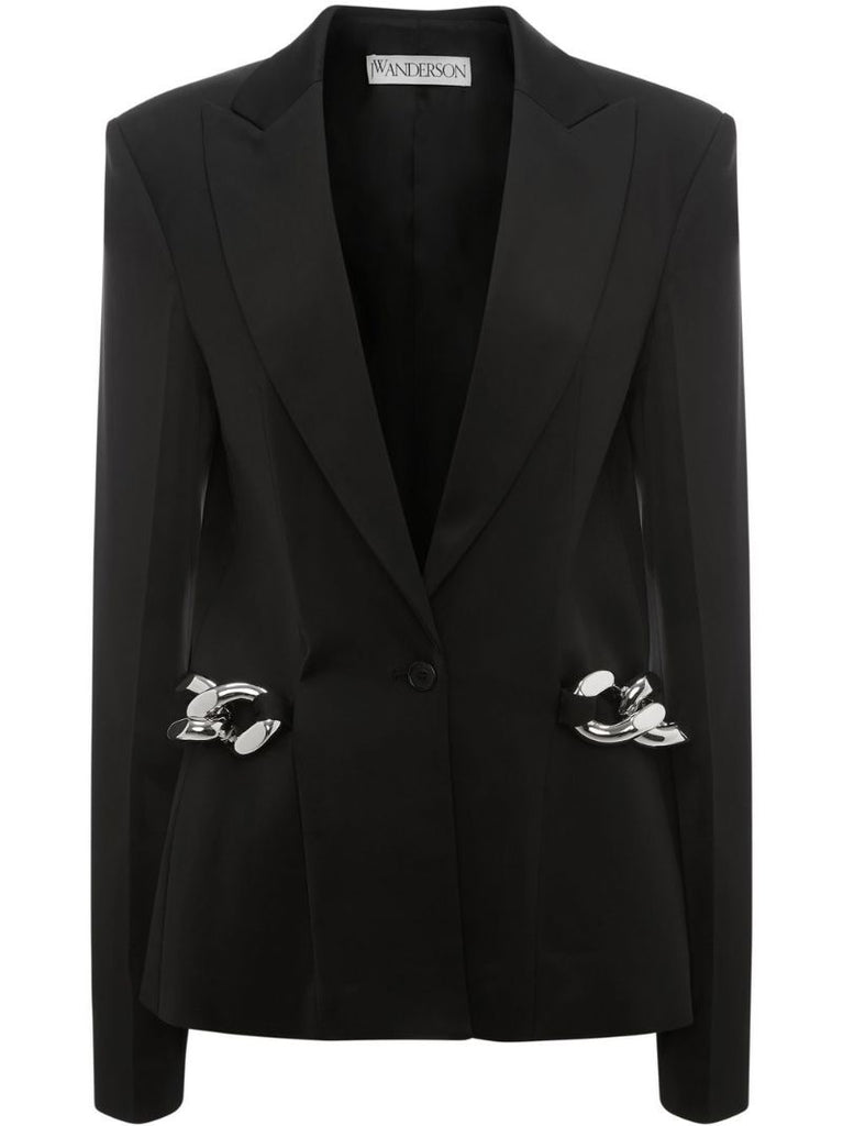 Black Chain Link Single-breasted Blazer