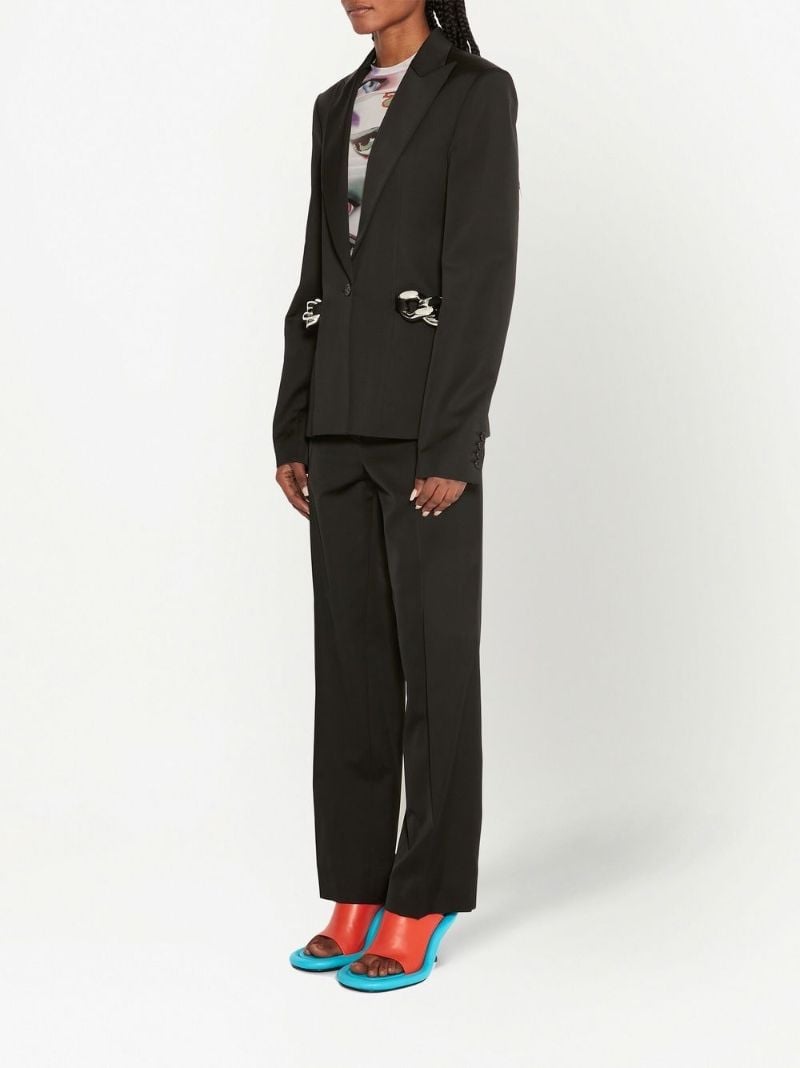 Black Chain Link Single-breasted Blazer