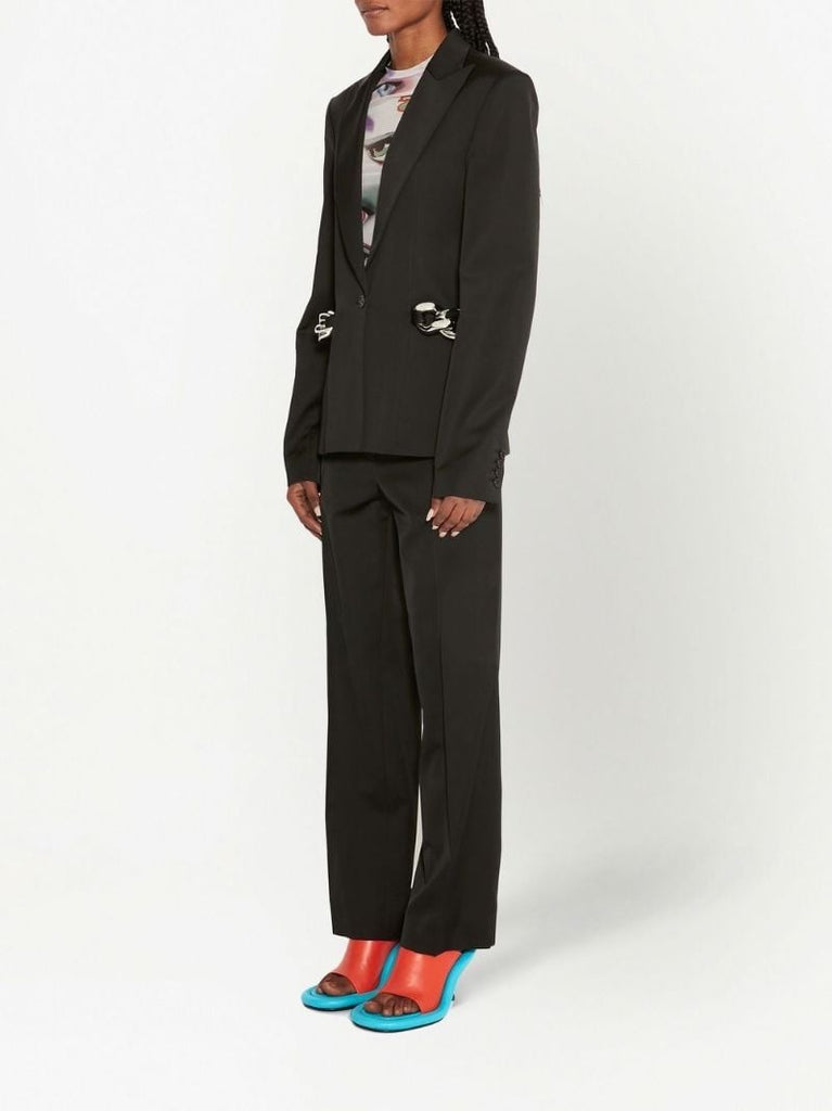 Black Chain Link Single-breasted Blazer