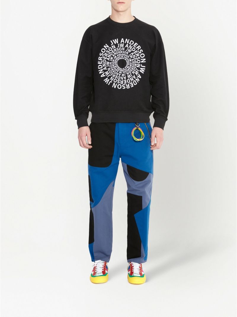 Black Swirl Logo Cotton Sweatshirt