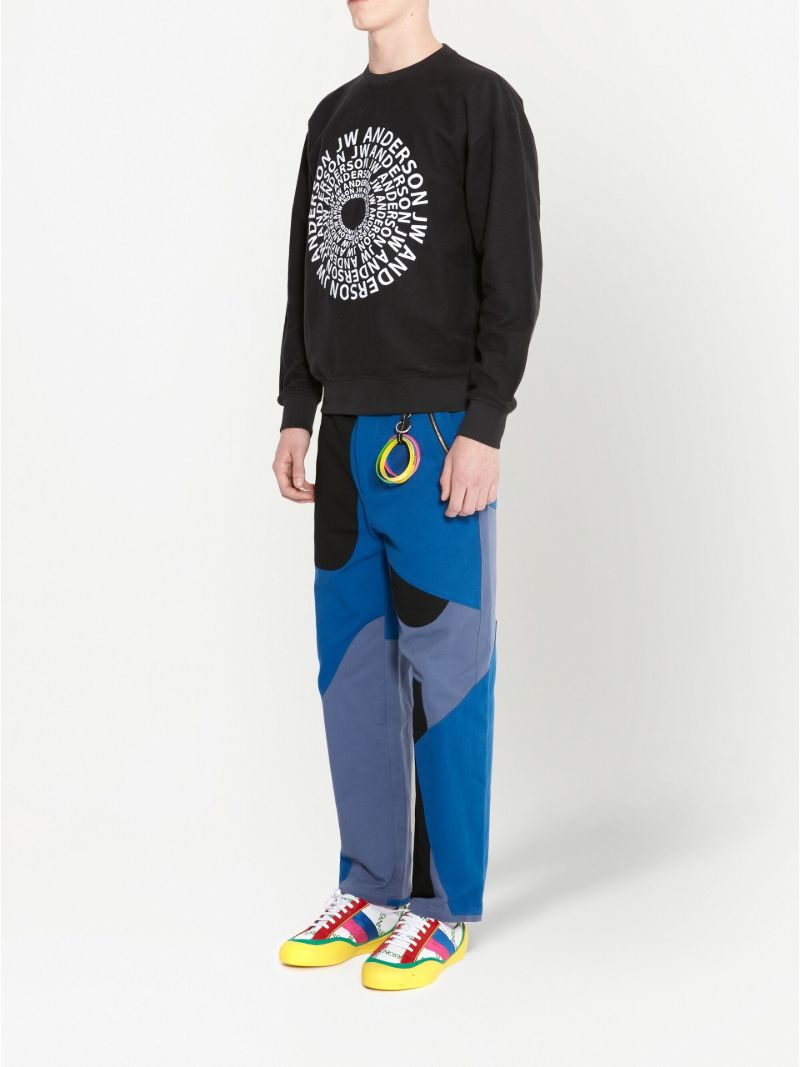 Black Swirl Logo Cotton Sweatshirt