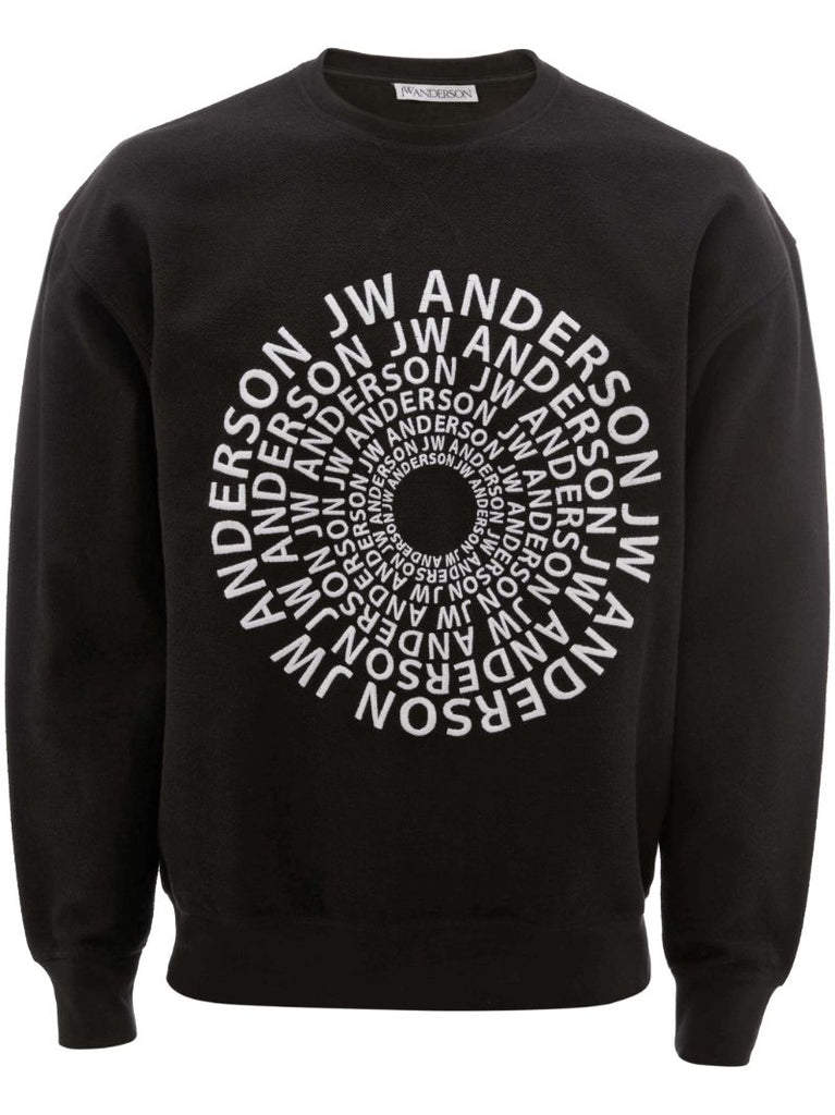 Black Swirl Logo Cotton Sweatshirt