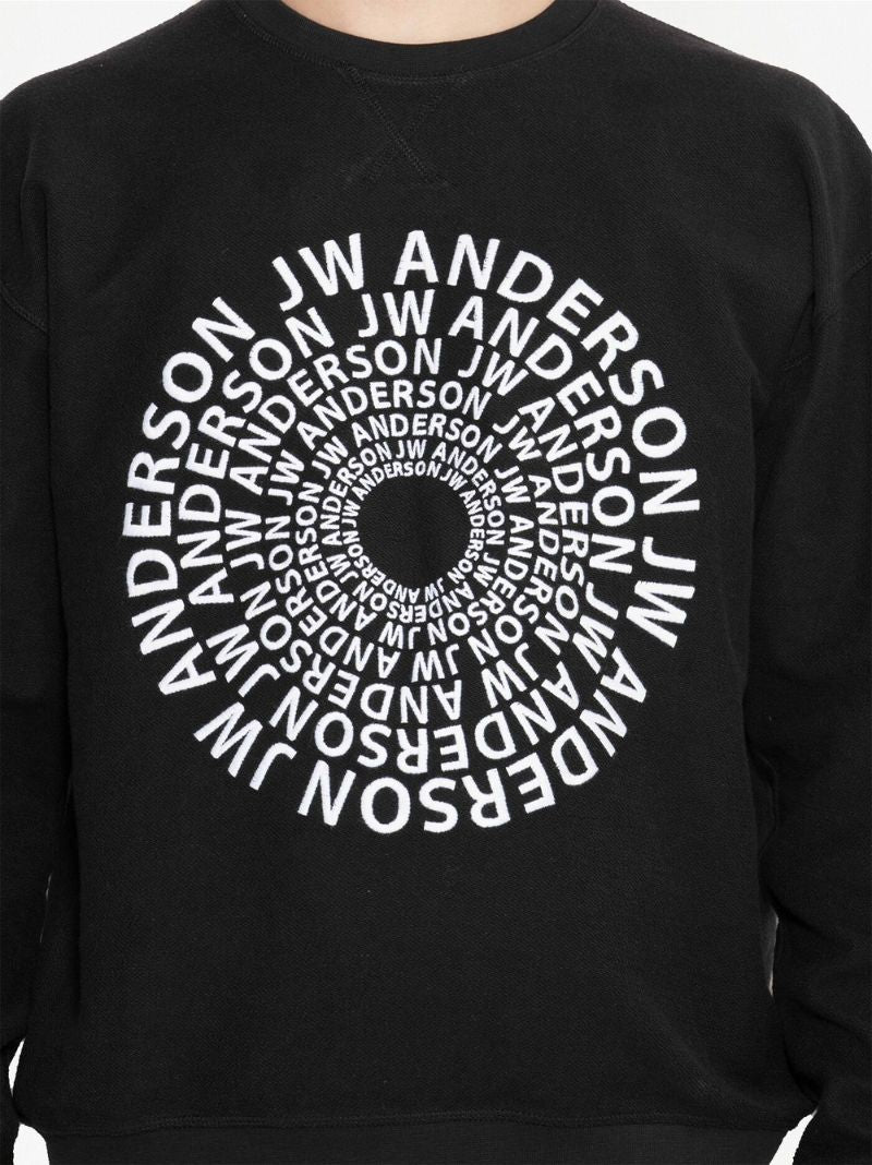 Black Swirl Logo Cotton Sweatshirt