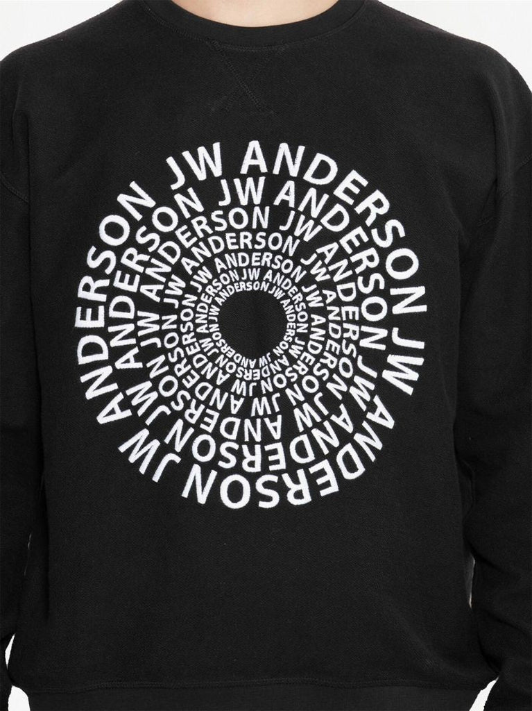 Black Swirl Logo Cotton Sweatshirt