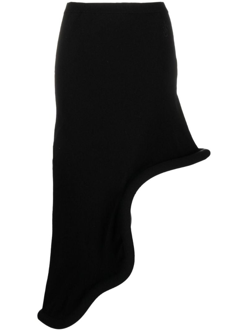 Black Bumper-tube Asymmetric Skirt