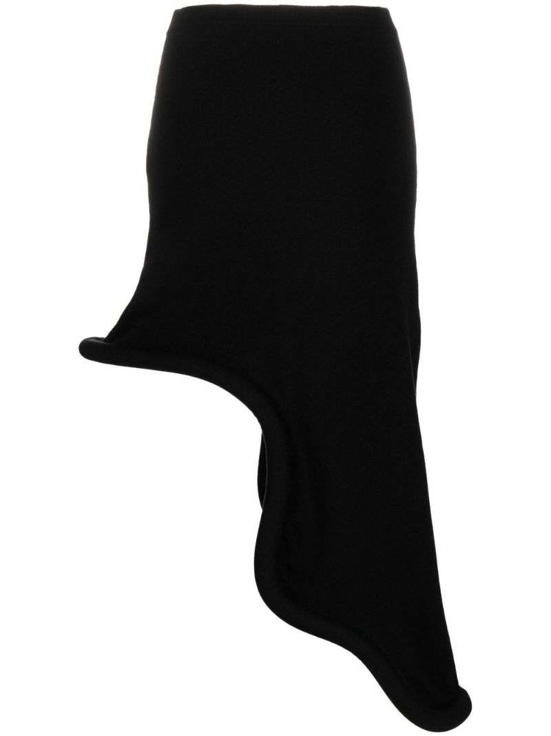Black Bumper-tube Asymmetric Skirt