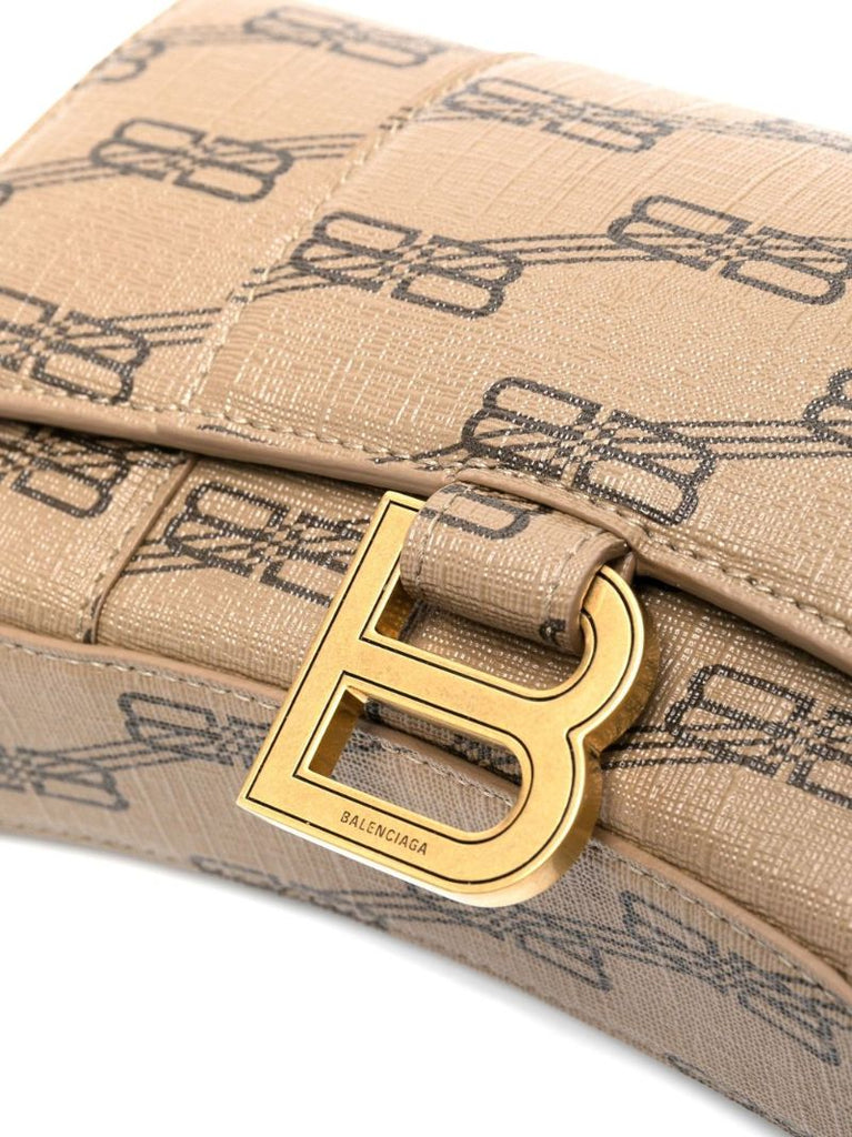 Brown Hourglass Monogram Canvas Wallet on Chain