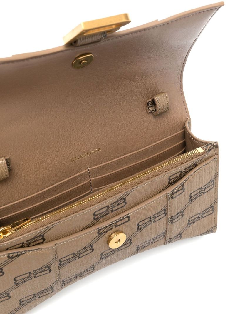 Brown Hourglass Monogram Canvas Wallet on Chain