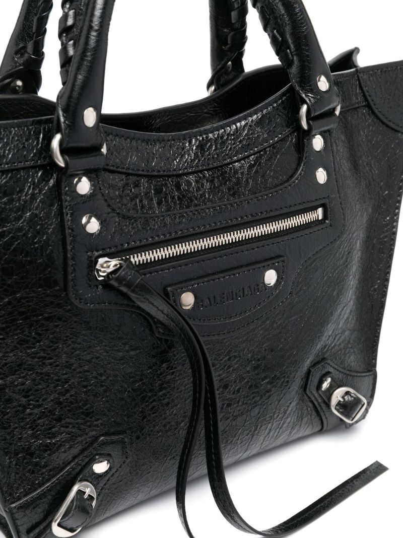 Black Neo Upside Down Leather Tote Bag