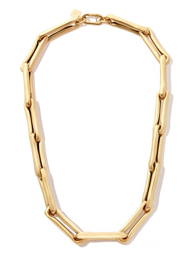 14k Yellow Gold Extra Large Brushed Chain Necklace