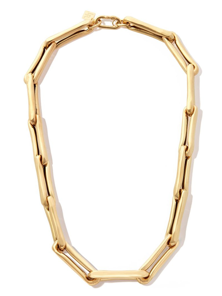 14k Yellow Gold Extra Large Brushed Chain Necklace