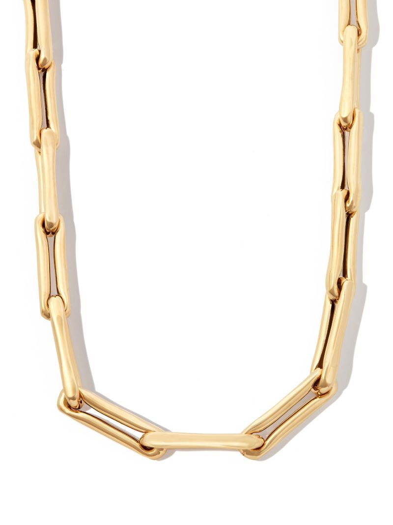 14k Yellow Gold Extra Large Brushed Chain Necklace
