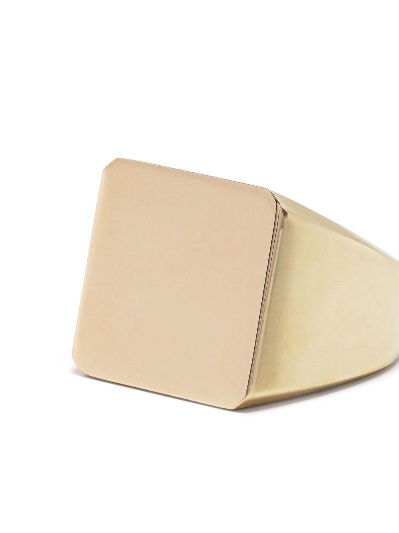 9k White Gold Engraved Logo Ring