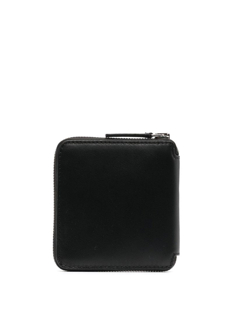 Black Tricolour Fox Zip-around Leather Wallet