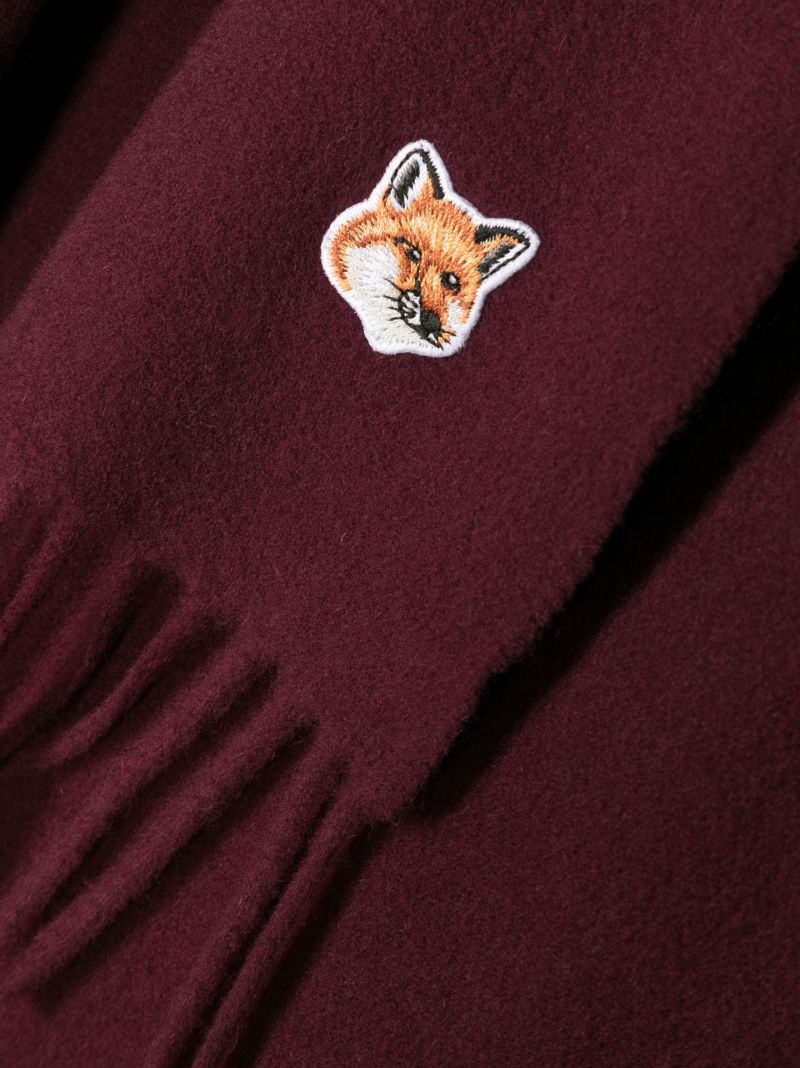 Red Fox Head Patch Wool Scarf