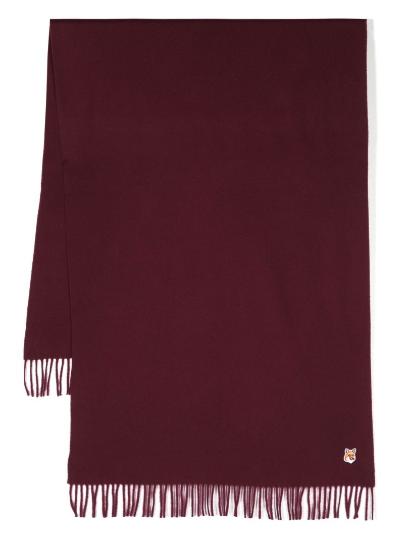 Red Fox Head Patch Wool Scarf