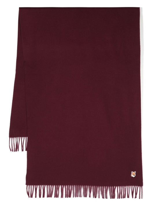 Red Fox Head Patch Wool Scarf