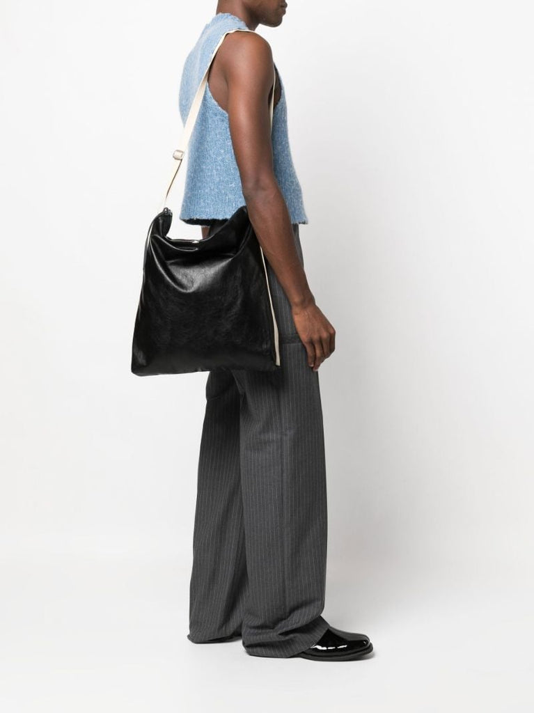 Black Capo Faux Leather Tote Bag