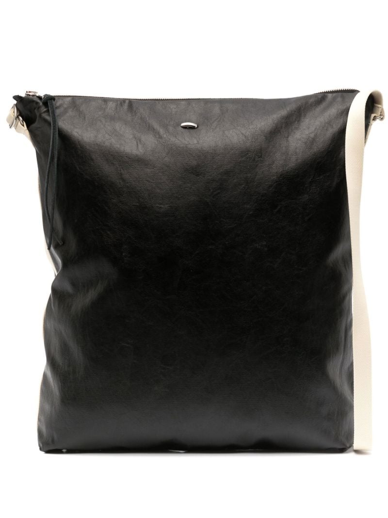 Black Capo Faux Leather Tote Bag