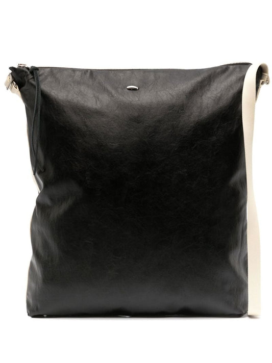 Black Capo Faux Leather Tote Bag