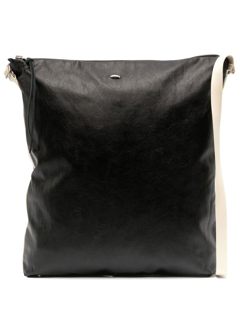 Black Capo Faux Leather Tote Bag