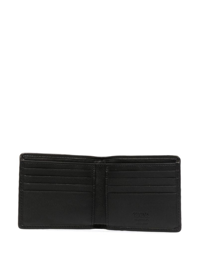 Black Woven Leather Billfold Wallet