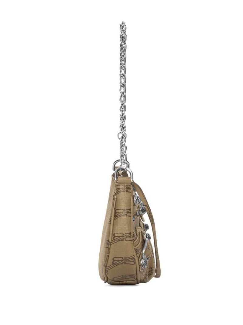 Brown Le Cagole Mini Leather Shoulder Bag