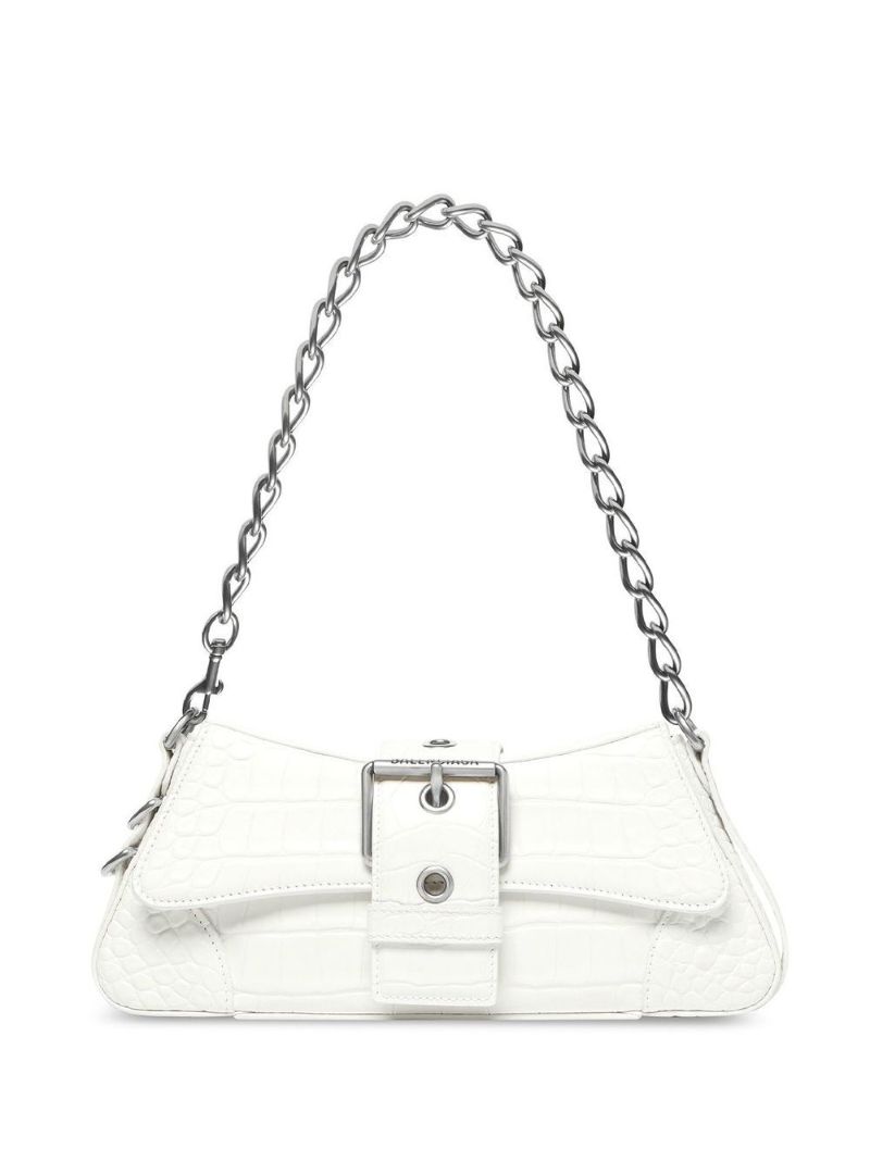 White Lindsay Small Leather Shoulder Bag