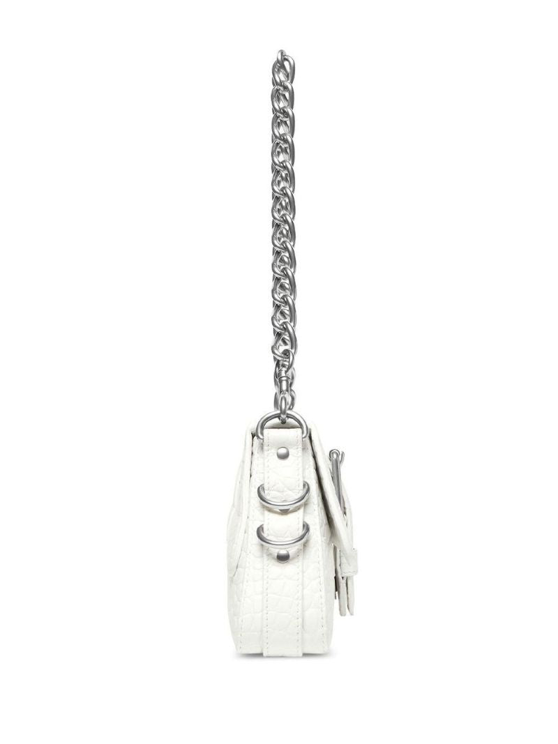 White Lindsay Small Leather Shoulder Bag