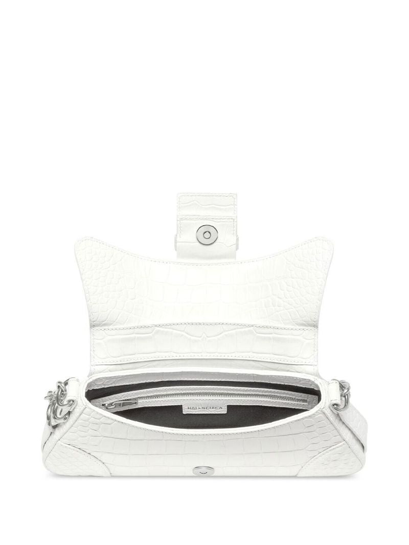 White Lindsay Small Leather Shoulder Bag