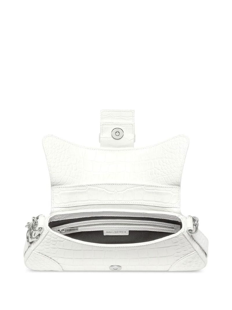 White Lindsay Small Leather Shoulder Bag