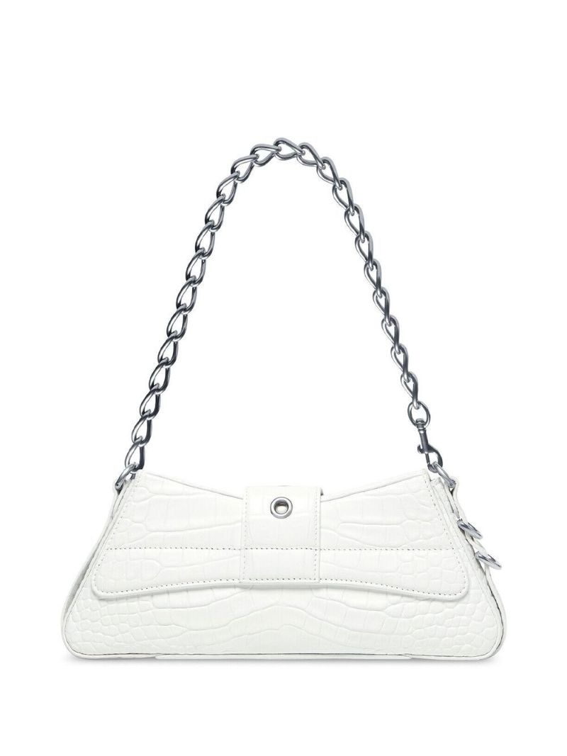 White Lindsay Small Leather Shoulder Bag