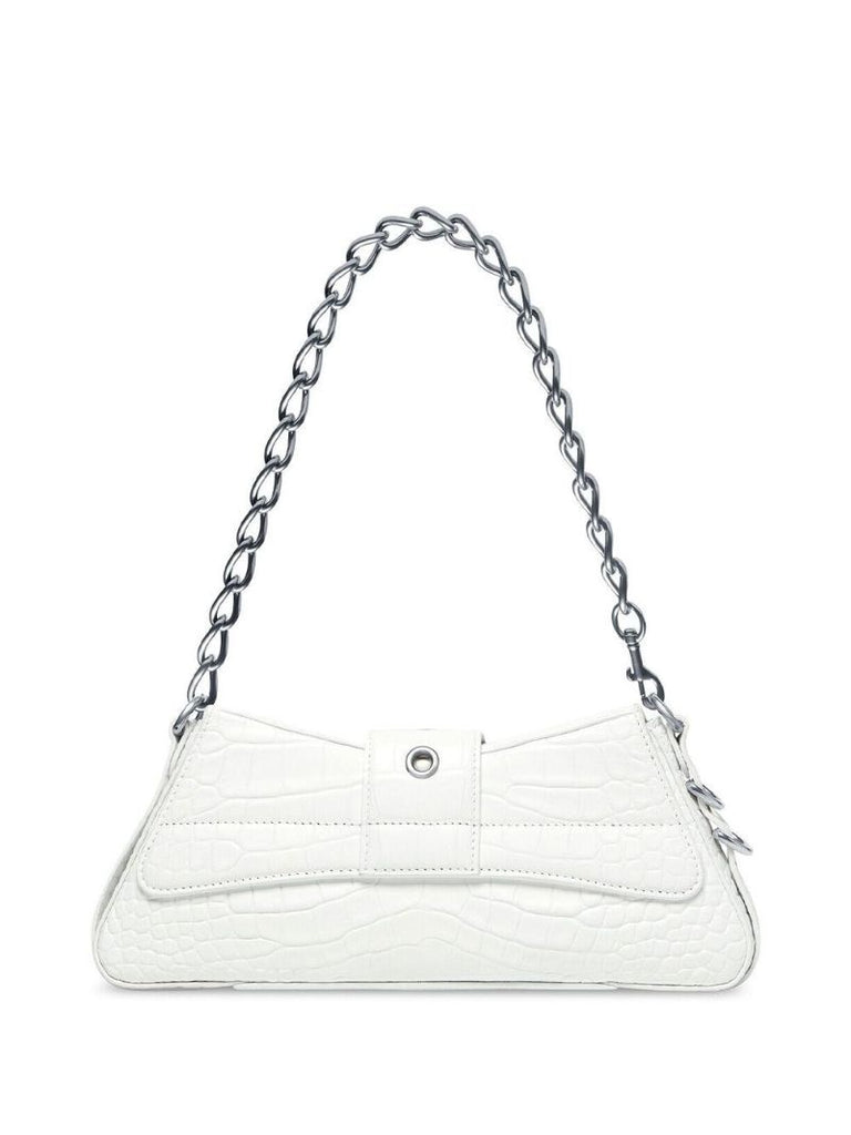 White Lindsay Small Leather Shoulder Bag