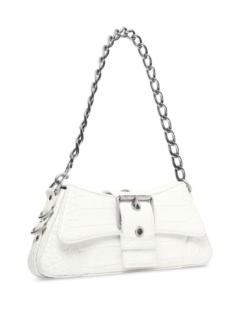 White Lindsay Small Leather Shoulder Bag