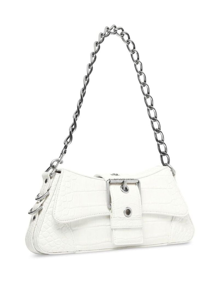 White Lindsay Small Leather Shoulder Bag