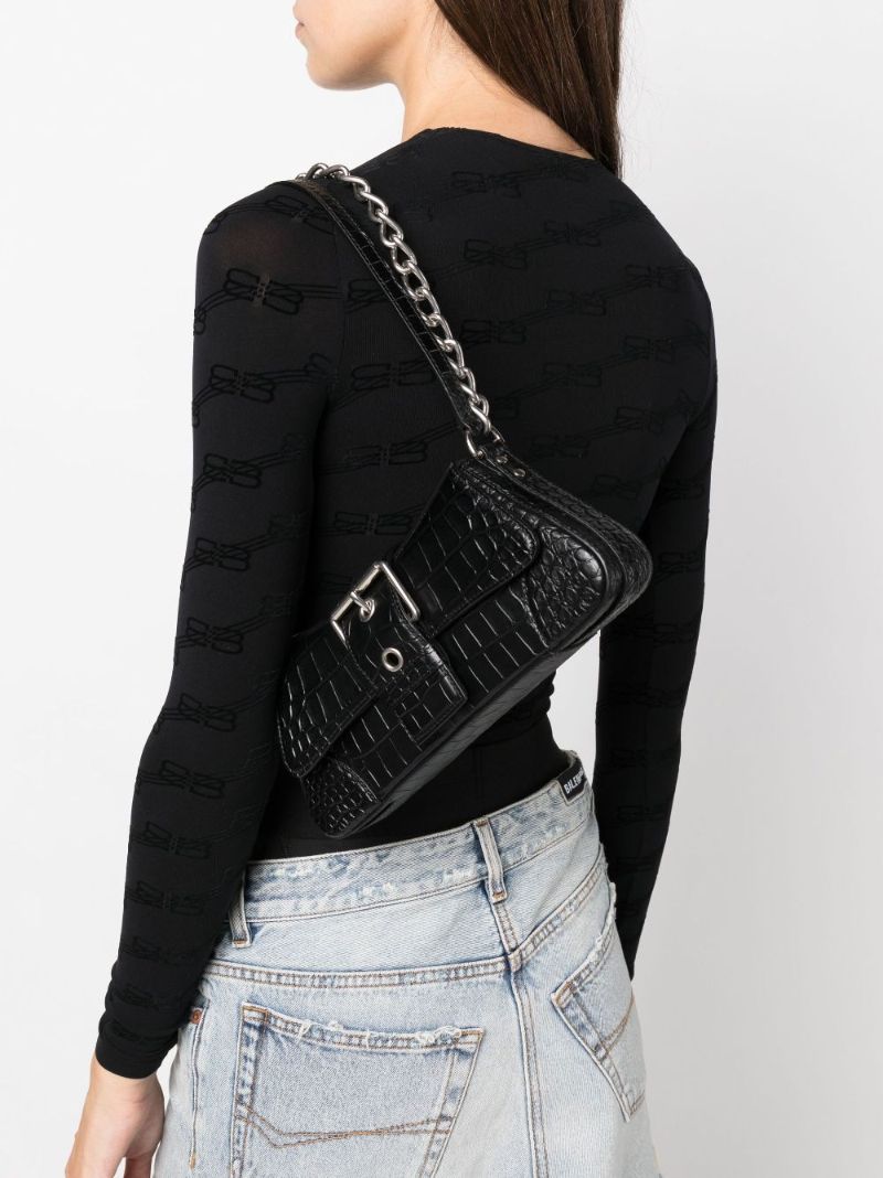 Black Lindsay Small Leather Shoulder Bag