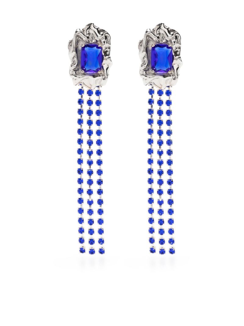 Blue Maude Crystal Drop Earrings