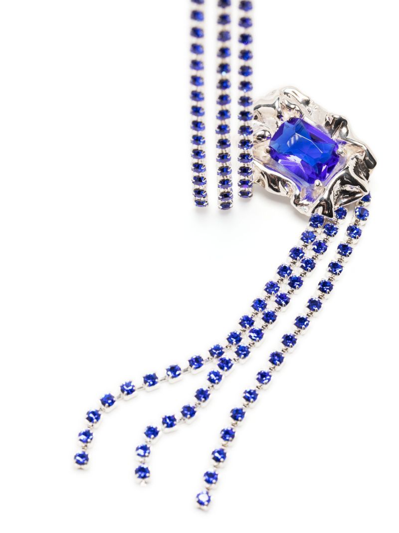Blue Maude Crystal Drop Earrings
