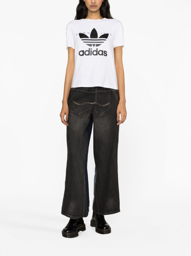 X Adidas White Crystal Logo Print T-shirt